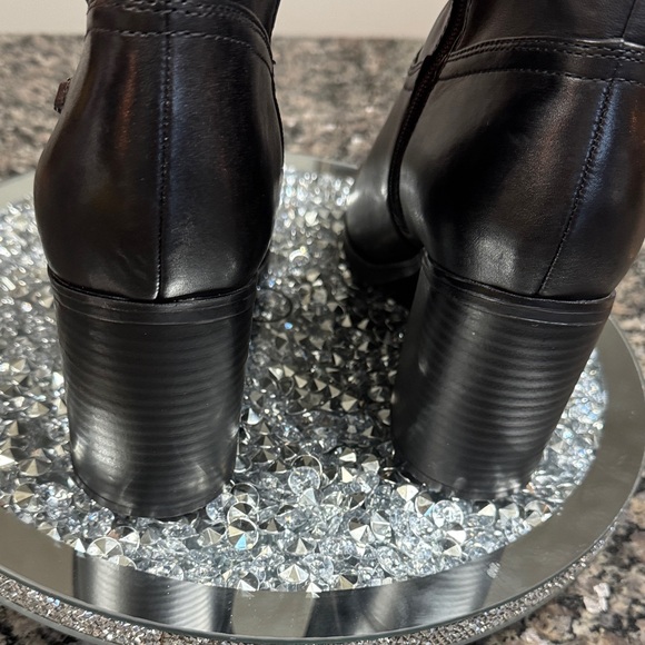 Giani Bernini leather Black block chunky Heeled Boots NWT 10 - Picture 7 of 14